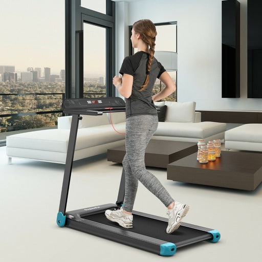 Folding Treadmill with App Control & Bluetooth Speaker Blue - view 2