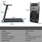 Folding Treadmill with App Control & Bluetooth Speaker Blue - view 12