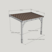 Wall Mounted Felt Shingle Roof Carport - Rustic Brown - 3.5m Depth x 4.34m Width - image 9