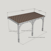Wall Mounted Felt Shingle Roof Carport - Rustic Brown - 3.5m Depth x 4.34m Width - image 10