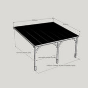 Wall Mounted Polycarbonate Roof Carport - Rustic Brown - 4.5m Depth x 6.5m Width - image 11