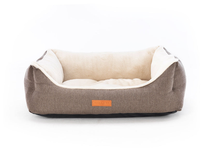 THE LINCOLN - LUXURY TWEED BOLSTER DOG BED