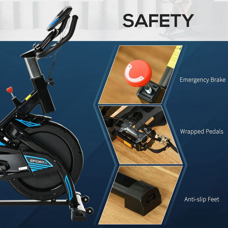 Premium HOMCOM Exercise Bike: Indoor Cycling Bicycle with LCD Monitor - Adjustable Seat & Handlebar - image 7