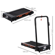 HOMCOM 0.5HP Foldable Walking Treadmill, 1–6km/h with Remote Control - view 3