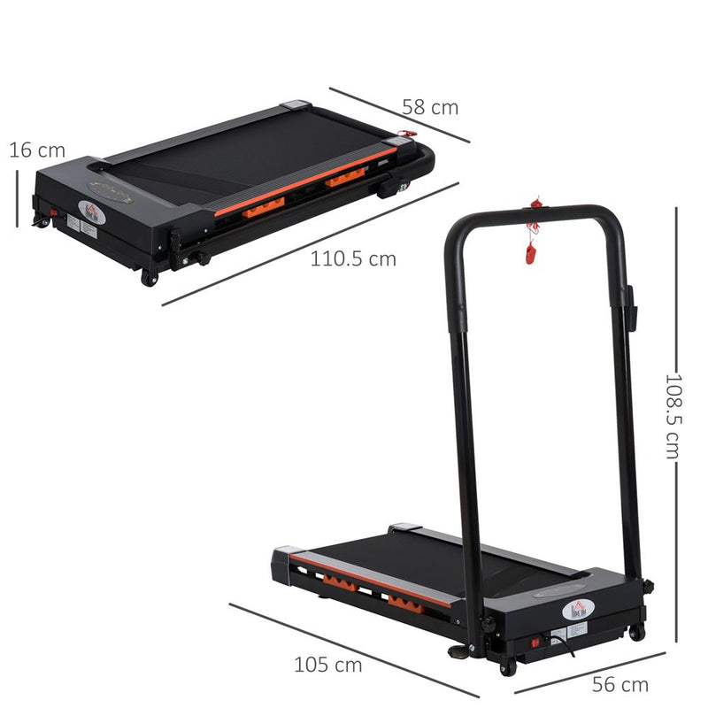 HOMCOM 0.5HP Foldable Walking Treadmill, 1–6km/h with Remote Control - view 3