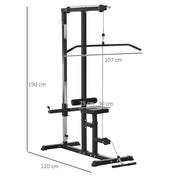 HOMCOM Lat Pull Down Machine with Extra Pulley for Seated Rows, Cable Pulley System - image 4