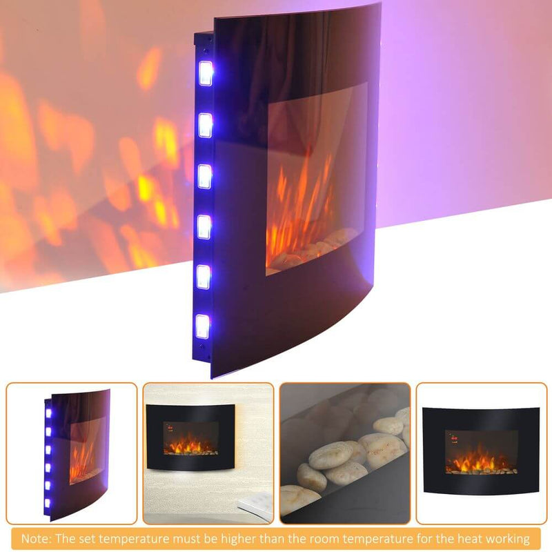 Slimline Wall Mounted Electric Fireplace Heater - view 6