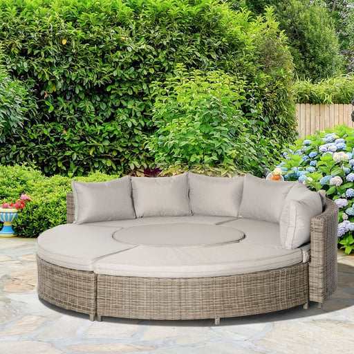 Transformable 8-Seater Rattan Daybed Table - Premium Quality with Olefin Cushion - image 2