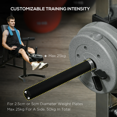 SPORTNOW Smith Machine Power Rack with Pull Up Bar, Lat Pull Down System - image 2