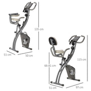 HOMCOM 2-In-1 Upright Exercise Bike 8-Level Adjustable with Pulse Sensor Grey - image 3