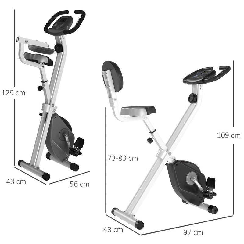 Luxurious HOMCOM Foldable Exercise Bike - Magnetic Resistance, LCD, Adjustable Seat - Grey - image 3