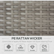 3 Pc PE Rattan Corner Sofa Set, w/ Tempered Glass Table-top & Soft Cushion Grey - image 4