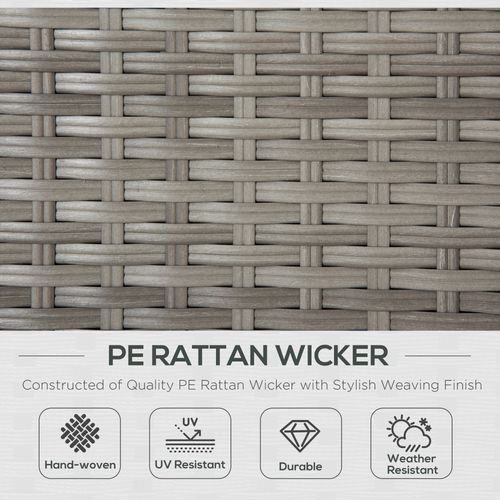 3 Pc PE Rattan Corner Sofa Set, w/ Tempered Glass Table-top & Soft Cushion Grey - image 4