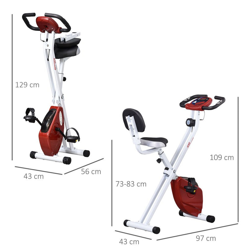 HOMCOM Exercise Bike Fitness Bicycle Indoor trainer Foldable 8-level Magnetic Resistance Adjustable - image 3