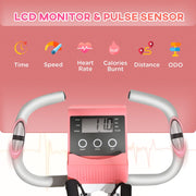 Premium Adjustable 2-in-1 Exercise Bike - LCD Monitor, Pulse Sensor, Pink - HOMCOM - image 3