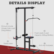 HOMCOM Lat Pull Down Machine with Extra Pulley for Seated Rows, Cable Pulley System - image 6