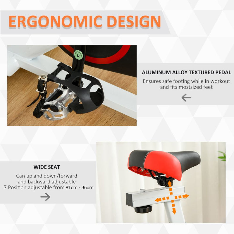 Premium 8kg Flywheel Exercise Bike - Adjustable Height/Resistance - LCD Monitor - HOMCOM - image 5
