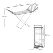 Electric Heated Folding Indoor Airer Laundry Drying Horse Rack, Silver - image 3