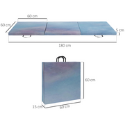 HOMCOM 6FT Foldable Gymnastics Mat, Blue - image 6
