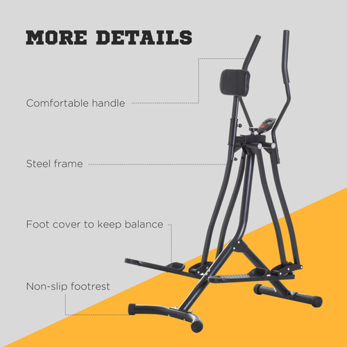 Air Walker Glider Cross Trainer Fitness Machine for Home Gym, Black - image 8