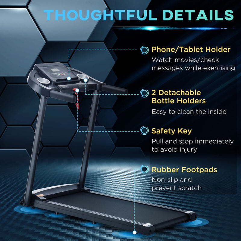 HOMCOM 1.5HP Electric Treadmill, 12km/h with 12 Programs & LED Display - view 6