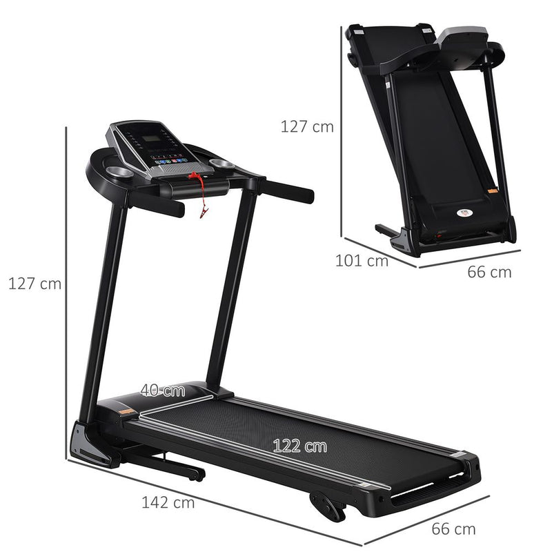 HOMCOM 2.0HP Folding Incline Treadmill, 12.8km/h with 12 Programs - view 3