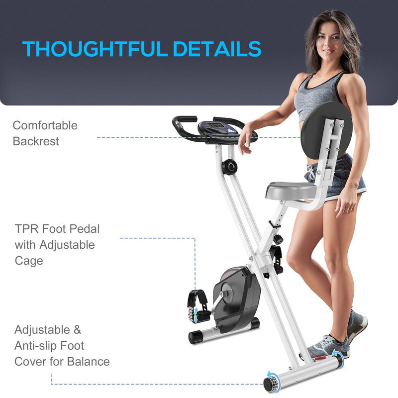 Luxurious HOMCOM Foldable Exercise Bike - Magnetic Resistance, LCD, Adjustable Seat - Grey - image 7