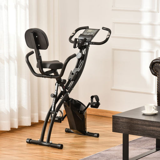 Ultimate Cardio Fitness Bike: 2-In-1 Upright & Recumbent Exercise Bike with Pulse Sensor & LCD