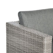 3 Pc PE Rattan Corner Sofa Set, w/ Tempered Glass Table-top & Soft Cushion Grey - image 9