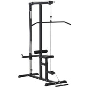 HOMCOM Lat Pull Down Machine with Extra Pulley for Seated Rows, Cable Pulley System - image 2