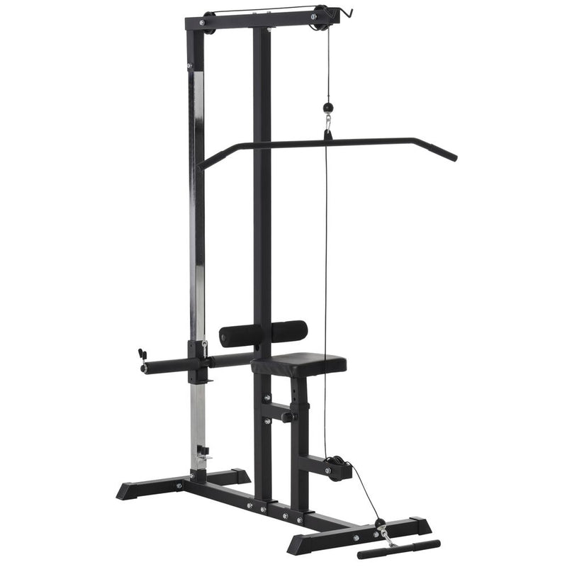 HOMCOM Lat Pull Down Machine with Extra Pulley for Seated Rows, Cable Pulley System - image 2
