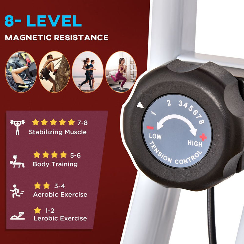 HOMCOM Exercise Bike Fitness Bicycle Indoor trainer Foldable 8-level Magnetic Resistance Adjustable - image 6