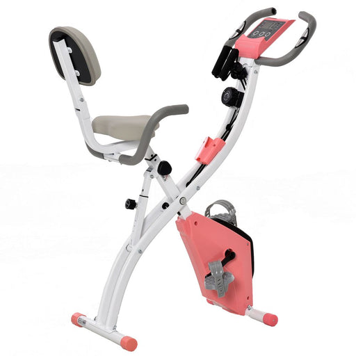 Premium Adjustable 2-in-1 Exercise Bike - LCD Monitor, Pulse Sensor, Pink - HOMCOM - image 2