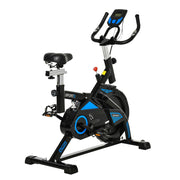 Premium HOMCOM Exercise Bike: Indoor Cycling Bicycle with LCD Monitor - Adjustable Seat & Handlebar