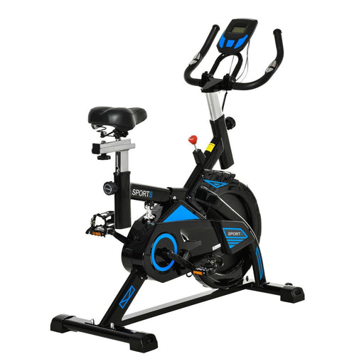 Premium HOMCOM Exercise Bike: Indoor Cycling Bicycle with LCD Monitor - Adjustable Seat & Handlebar
