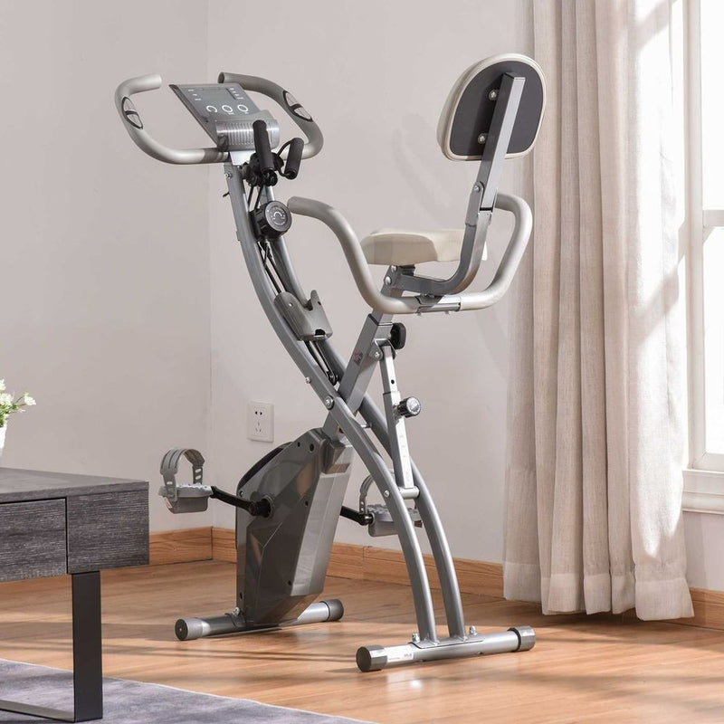 HOMCOM 2-In-1 Upright Exercise Bike 8-Level Adjustable with Pulse Sensor Grey - image 2