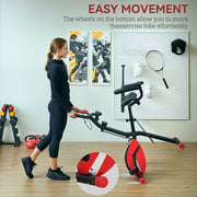SPORTNOW Folding Exercise Bike with Arm Bands and Hand Pulse Sensor, Red - image 9