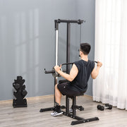HOMCOM Lat Pull Down Machine with Extra Pulley for Seated Rows, Cable Pulley System - image 3