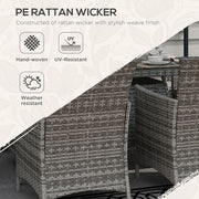 Outsunny PE Rattan Dining Set with Fire Pit Table and Cushioned Armchairs, Grey - image 3