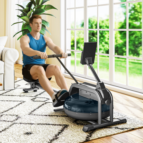 SPORTNOW Water Rowing Machine with Adjustable Resistance, Vertical Storage - image 2