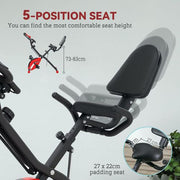 SPORTNOW Folding Exercise Bike with Arm Bands and Hand Pulse Sensor, Red - image 7