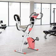 Premium Adjustable 2-in-1 Exercise Bike - LCD Monitor, Pulse Sensor, Pink - HOMCOM