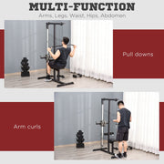 HOMCOM Lat Pull Down Machine with Extra Pulley for Seated Rows, Cable Pulley System