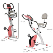 Premium Adjustable 2-in-1 Exercise Bike - LCD Monitor, Pulse Sensor, Pink - HOMCOM - image 5