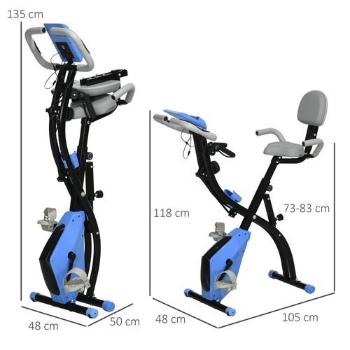 HOMCOM 2-In-1 Folding Exercise Bike with 8-Level Magnetic Resistance - image 12