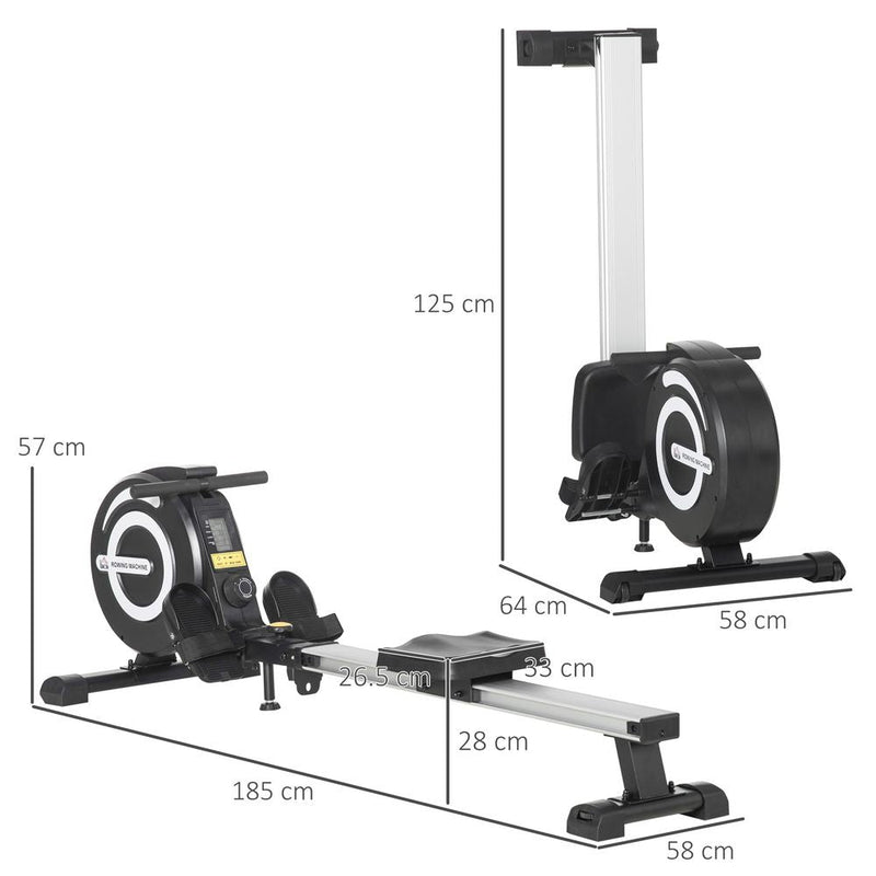 HOMCOM Indoor Body Health & Fitness Adjustable Magnetic Rowing Machine Rower - image 4