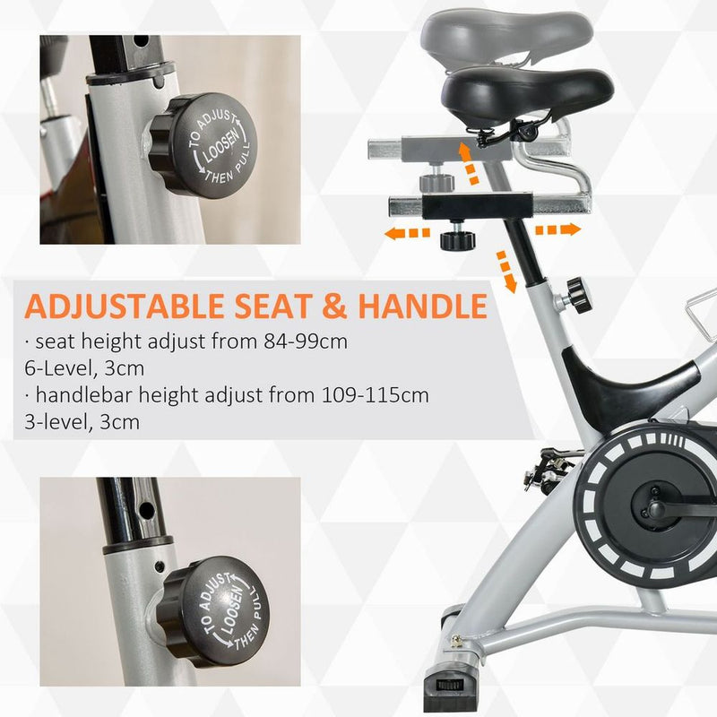 High-Quality HOMCOM Exercise Bike - LCD Monitor, Adjustable Seat & Handle - 15KG Flywheel - image 6