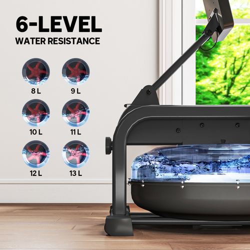 SPORTNOW Water Rowing Machine with Adjustable Resistance, Vertical Storage - image 3
