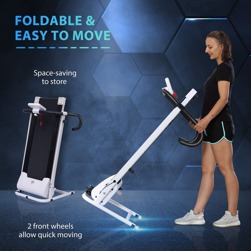 HOMCOM Folding Walking Treadmill with LCD Monitor and Safety Key - view 6