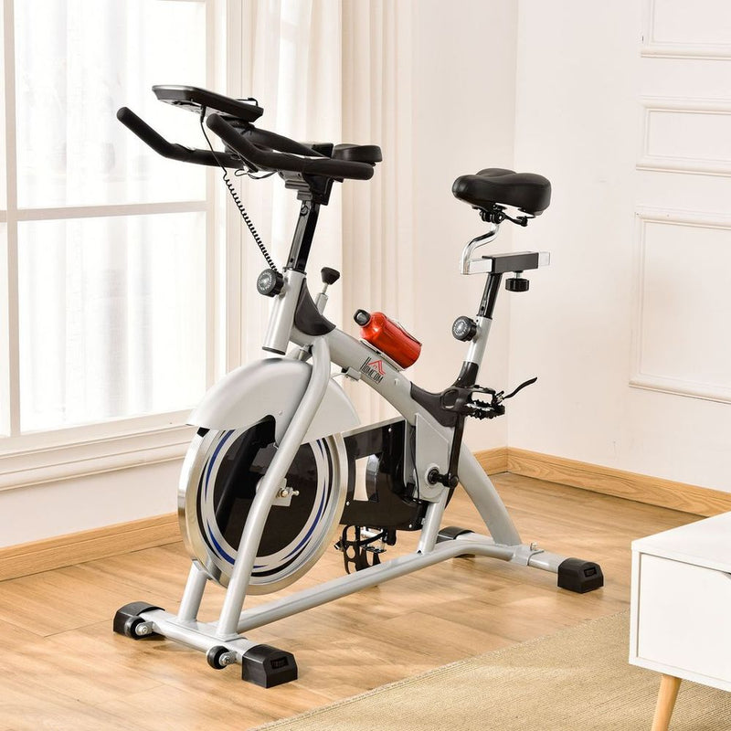 High-Quality HOMCOM Exercise Bike - LCD Monitor, Adjustable Seat & Handle - 15KG Flywheel - image 3